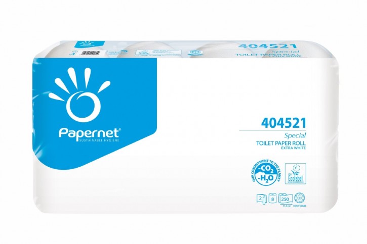 Toillettenpapier Papernet Special 8 Rll. à 250 Bl., 9,6x11,5cm, 2-lg