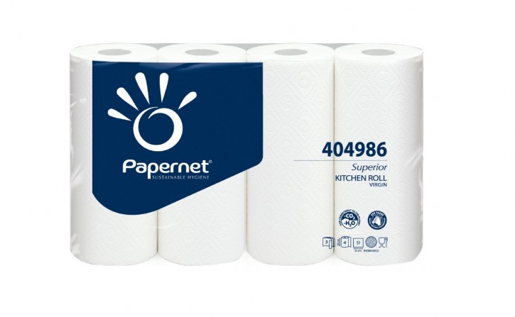 Papernet Superior Küchenrollen weiß AP 4 Rll.a 51 Bl 26x22cm, 3-lg.