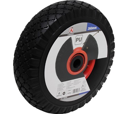 PU-Rad für Sackkarre / Bollerwagen, rot/schwarz, 260 mm