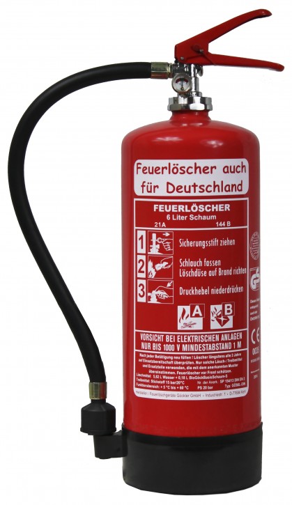 Schaumdauerdruck-Feuerlöscher DFS6L-DIN 6L 21A, 144B= 6 LE